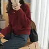 Cárdigan de punto grueso con cuello redondo para mujer, nueva colección otoño/invierno 2026, estilo coreano, suéter simple y estilizado, prenda exterior versátil, moderno