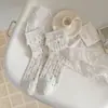 Meias Femininas Primavera e Verão Meias de Meia-Perna com Bolinhas Estilo Coreano Estilo Doce Acabamento em Renda Meias com Babado Sem Costura Algodão Puro Meias Femininas Atacado