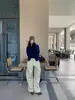 Jeans de Pierna Ancha con Remaches para Mujer, Diseño Nuevo Otoño e Invierno de Yuyi, Pantalones Largos Rectos Sueltos de Doble Cintura Cx8185