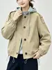 Jaqueta com Capuz Versátil Casual Solta Estilo Coreano Nova Coleção Primavera e Outono para Mulheres com Design Único e Visual Jovem