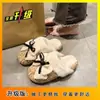 Pantuflas de Algodón Slip-On con Lazo Retro, Pantuflas Versátiles de Suela Gruesa y Punta Cerrada, Zapatos Casuales de Moda Nuevos Otoño e Invierno 2025
