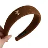 Diadema de estilo coreano de ala ancha para mujer con detalles dorados, Diadema de corona alta para uso diario, Versátil para salir