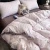 Conjunto de Roupa de Cama de Algodão Puro Renda Quatro Peças Feminino, Capa de Edredom, Conjunto de Roupa de Cama de Três Peças para Quarto de Estudante 44