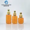 Botella spray dorada para loción de 25ml30ml, botella con tubo gotero, botella para líquido de esencia, botella de muestra de viaje, subbotella