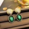 Joyería Vintage de Segunda Mano, Pendientes Artísticos Retro Franceses, Moda de Nicho Estilo Palacio, Pendientes de Lujo Ligero y de Gama Alta