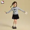 Conjunto de Primavera para Niñas 2026 Nuevo Lunares Bloque de Color Falda Corta Elegante Casual Dibujos Animados Kuromi Conjunto de Dos Piezas