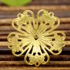 Accesorios de joyería de bricolaje con forma de flor hueca de varios estilos de cobre puro, material de horquilla para tocado antiguo