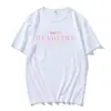 Camiseta Negra y Rosa World Tour Deadline Verano Manga Corta Hombre Unisex Streetwear Corea