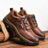 Novos Sapatos Masculinos para Negócios 2025, Sapatos de Caminhada, Sapatos Casuais Simples e Versáteis, Sapatos Masculinos de Couro com Bico Redondo Estilo Britânico, Estilo Masculino