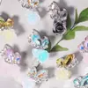 Mariposa de Pedrería 3D Flor Rosa Agujero Recto Cuentas Sueltas DIY Llavero de Teléfono Cadena de Bolso Accesorios Venta al Por Mayor