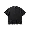 Bei Jie Roupa Masculina 2026 Verão Nova Camiseta de Manga Curta com Gola Henley Camisa Simples de Tricô Camiseta de Meia Manga Camisa Base
