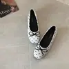 Zapatos Planos Casuales de Ballet con Lazo para Mujer 2026 Verano Estilo Dulce Lunares Punta Redonda Slip-on Zapatos Mary Jane