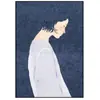 Estilo Nórdico Moderno Simple Pintura Decorativa de Personajes Pintura Colgante de Pared para Fondo de Sofá de Sala de Estar Triple Murales de Arte Abstracto