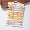 Procesamiento Transfronterizo Más Vendido Retro Bohemio Inglés Alfanumérico Corazón Pulsera de Arcilla Blanda Juego Amazon Mano