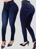 Comercio Exterior Amazon Transfronterizo Europeo y Americano Jeans Ajustados de Cintura Alta Alta Elasticidad para Mujer, Ajuste Delgado Jeans Ajustados Elásticos Venta al por Mayor