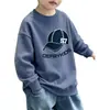 Sudadera Nueva para Niños 2026 Primavera y Otoño Niños Mediana y Grande Niños Holgada Suéter para Bebé Parte Superior con Felpa Adicional Capa Base Cálida
