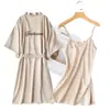 Vestido de Madrinha roupão matinal longo roupão matinal emocional feminino noiva madrinha seda festa pijama roupa presente de mão alça
