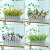 Adornos de Maceta de Flores Artificiales, Macetas de Valla, Juegos de Flores Artificiales, Decoraciones Festivas para Sala de Estar, Decoraciones de Interior, Arte Floral de Plástico