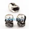 Accesorios para joyería DIY microincrustados, no mires, no escuches, cuentas de calavera chapadas en oro negro Oro Blanco