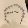 Pulseira Flor Coração de Zircônia Estilo Xiaohongshu, Luxo Leve, Sensação de Alta Qualidade, Pulseira Versátil, Design Estiloso, Joias da Moda para Mulheres