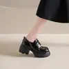 Mocasines Gruesos para Mujer que Aumentan la Altura, Nuevos 2026 Primavera y Otoño, Cuero Genuino Versátiles, Zapatos de Tacón Alto