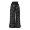 Calça Listrada de Casa Estilo Preguiçoso Calças Longas para Mulheres Outono Novo Cintura Baixa Cordão Versátil Emagrecedora Casual Calças de Perna Larga