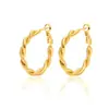 Pendientes Geométricos Retorcidos de Moda Transfronterizos Dorados con Pasador de Plata S925 Pendientes Metálicos Sencillos Pendientes Versátiles Elegantes y Modernos para Mujer