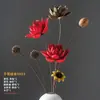 Ramos de flores secas, adornos decorativos de flores reales, flores de loto secas, capullos de loto, raíces de loto naturales, arreglos florales inspirados en Zen, decoraciones para sala de estar chinas.