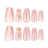 Uñas Postizas Deseables Color Nude con Purpurina Estilo Ojo de Gato Usables Otoño e Invierno Escalera Corta Uñas de Manicura de Alta Gama Uñas Postizas Usables Venta al Por Mayor