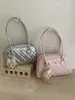Shuai Mijia 2026 Primavera Nuevo Estilo Bolso de Bowling con Patrón de Diamantes para Mujer, Bolso de Hombro Moderno y Elegante, Bolso de Mano Sencillo para el Trabajo