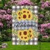 Bandera de jardín de flores de aguas termales transfronteriza serie de girasoles decoración de patio directo de fábrica flor de lino