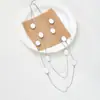 Collar NK-358 de Doble Capa con Goteo de Aceite Blanco Cadena para Suéter de Otoño e Invierno Moda Femenina Versátil Estilo Coreano Joyería Decorativa Colgante