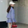 Traje de Cuadros para Niña 2026 Primavera y Verano Nuevo Estilo Camisa Casual y Falda Plisada Conjunto de Dos Piezas para Niños Mayores, Atuendo de Verano Elegante