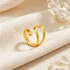 Anillo Abierto de Mariposa Nuevo Transfronterizo de Amazon para Mujer, Anillo Sencillo de Acero Inoxidable Hueco a la Moda, Estilo Casual de Vacaciones
