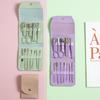 Cortaúñas de 16 piezas, cortaúñas planos, cortaúñas oblicuos, cortaúñas domésticos para adultos.