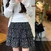 Falda Dulce Floral Vintage 2026 Primavera/Verano Cintura Alta Adelgazante Falda Corta Voluminosa Negra para Mujeres Petitas