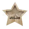 Luces Decorativas Navideñas para el Hogar Luces de Reno Navideño de Contrachapado Forma de Estrella de Cinco Puntas Luces Led Decorativas