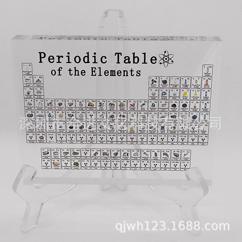 现货亚克力摆件高清透明水晶亚克力元素彩色黑白展示牌15172