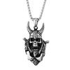 Totem Viking vintage titânio aço personalidade punk pingente chifre aço inoxidável masculino caveira pingente acessórios