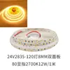 Fita de LED 12V 24V 2835 Alto Brilho 120 LEDs 60 LEDs 8mm Branco Quente Neutro 2700K 3500K 4500K 5000K