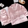 Pijama para Niñas 2026 Estilo Nuevo Seda de Hielo Primavera y Verano Manga Larga Lindo Ropa para Aire Acondicionado para Niñas y Niños Mayores Conjunto de Ropa para Casa