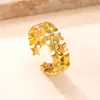 Joias Populares de Aço Titânio Transfronteiriças Moda Design de Nicho Anel Aberto Fundição Anel de Aço Inoxidável de Duas Fileiras Estrela Fábrica