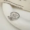 Anillo Abierto de Zirconia Estrella Súper Brillante Estilo Nicho Versátil Moda Joyería de Lujo Ligero para Uso Diario y Commuting para Mujeres