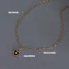 Collar Marka con colgante de gota de aceite en forma de corazón negro, hecho a mano, de acero de titanio chapado en oro real de 18 quilates, estilo retro P1019
