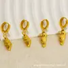 Pendientes de Moda Europea y Americana Transfronterizos Elegantes de Nicho Acero Inoxidable Chapado en Oro de 18 Quilates Serie Oceánica de Verano Pendientes de Acero de Titanio para Mujer