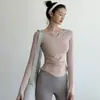 Super lindo novo conjunto de yoga feminino, deslumbrante traje de treino de Pilates, manga longa, outono/inverno, fitness, modelador corporal, top esportivo