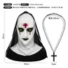 Máscara de Terror de Monja de Ojos Amarillos Disfraz Fiesta Película Oculta Máscara Fiesta de Halloween Accesorio de Broma