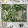Hojas Verdes posavasos para plato de restaurante occidental
