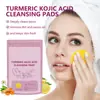 Almofadas de Limpeza de Cúrcuma Transfronteiriças Limpeza Diária Suave Esponja Esfoliante Almofadas de Limpeza com Cúrcuma e Ácido Kójico 40 Peças