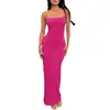 Verão Americano Novo Transfronteiriço Feminino Sexy Costas Nuas Slim Fit Quadril Vestido de Noite vestido Vestido Longo Feminino